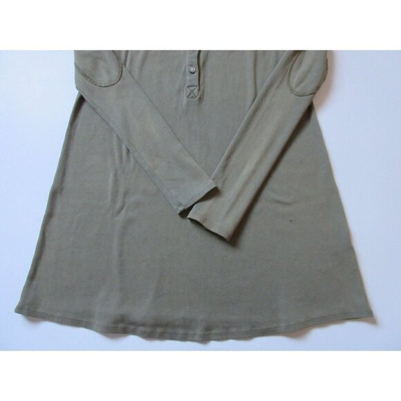 NWT GM Studio The Mini in Vintage Military Green Destroyed Henley Dress M/L - Picture 3 of 7